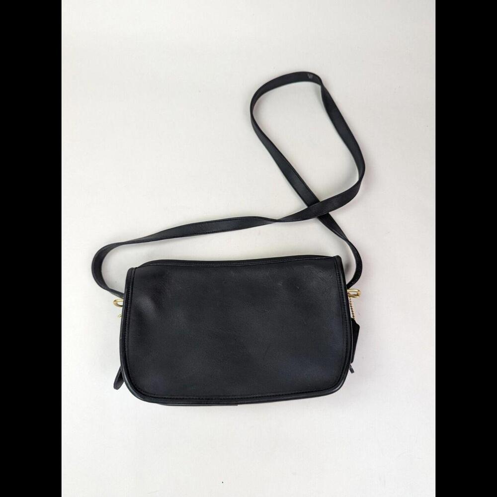 [GONE] VTG 1993 COACH Navy Blue MITCHELL Zip Leather Bag USA 9938 w/ RECEIPT